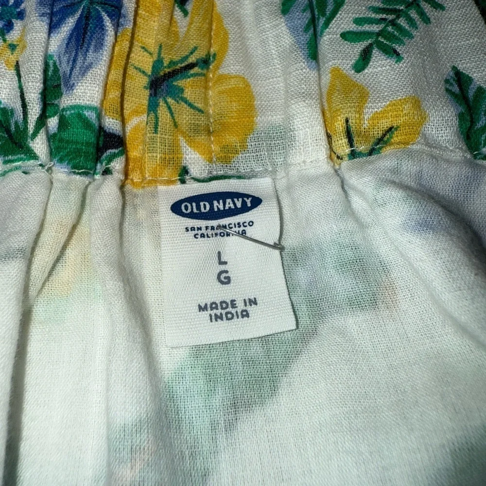 Old Navy Parrot and Floral print Dress, Size L off shoulder, summer dress.